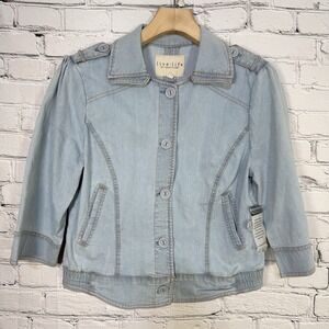 Sanctuary Live Life Womens‎ Kathy Jacket Size M Denim Military SA1011-BBLE 2010